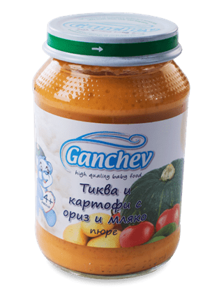 Снимка на ПЮРЕ ОТ ТИКВА, КАРТОФ, ОРИЗ, МЛЯКО  190 ГР ГАНЧЕВ
