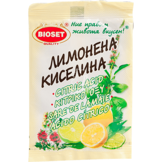 Снимка на ЛИМОНЕНА КИСЕЛИНА БИОСЕТ 10ГР*25*20