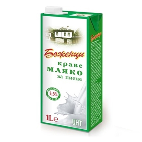 Снимка на ПРЯСНО МЛЯКО УХТ БОЖЕНЦИ 3,5 % 1 Л - ЦЕНА ЗА БР.