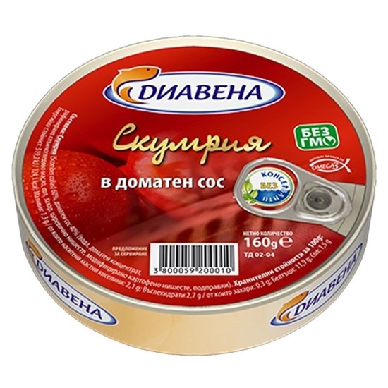 Снимка на СКУМРИЯ ДИАВЕНА 160ГР.*15БР. ДОМАТЕН СОС