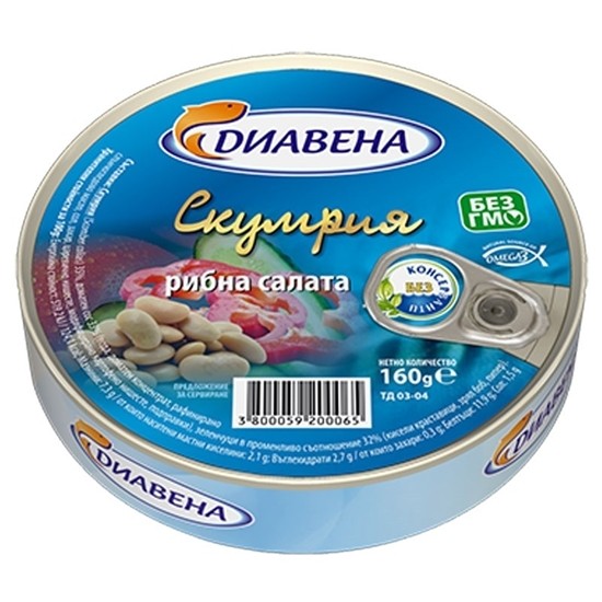 Снимка на ДИАВЕНА СКУМРИЯ 160ГР.*15БР. РИБНА САЛАТА РОПОТАМО