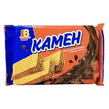 Снимка на ВАФЛИ КАМЕН 220ГР *12БР. КАКАО