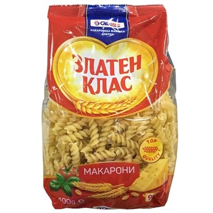 Снимка на МАКАРОНИ СПИРАЛИ ЗЛАТЕН КЛАС 400ГР.*30БР.