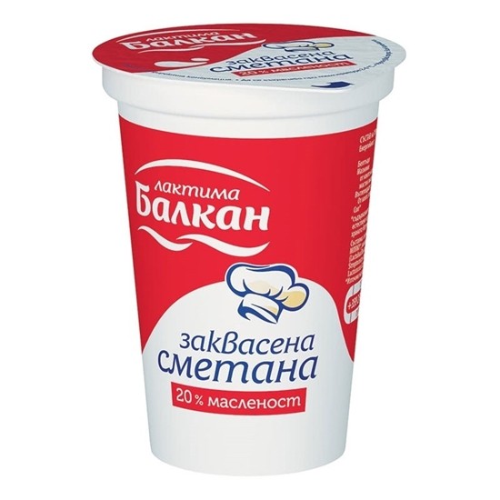 Снимка на ЗАКВАСЕНА СМЕТАНА 20% БАЛКАН 400ГР.*12БР.