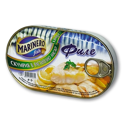 Снимка на СКУМРИЯ ФИЛЕ В РАСТ. МАСЛО МАРИНЕРО 180ГР.*30БР. АРИВА