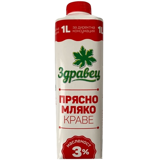 Снимка на ПРЯСНО МЛЯКО 3% ЗДРАВЕЦ 1Л.