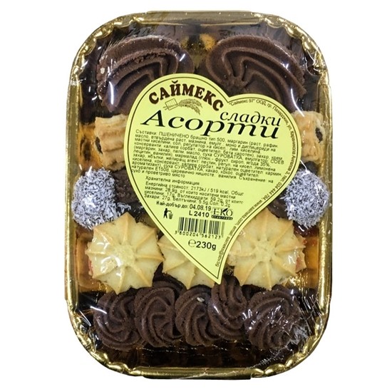 Снимка на СЛАДКИ АСОРТИ ЗЛАТНА ТАРАЛКА 230ГР.*20БР. САЙМЕКС