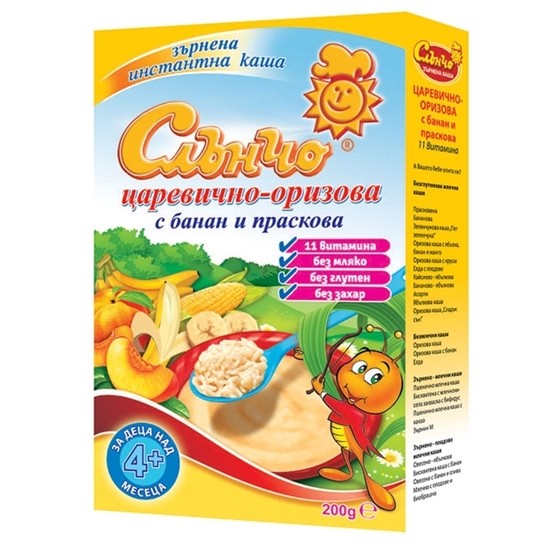 Снимка на СЛЪНЧО ЗЪРНЕНА КАША ЦАРЕВИЦА, ОРИЗ, БАНАН И ПРАСКОВА
