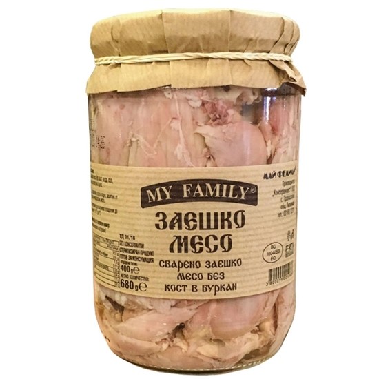 Снимка на ВАРЕНО ЗАЕШКО МЕСО БЕЗ КОСТ 680ГР.*6БР. MY FAMILY