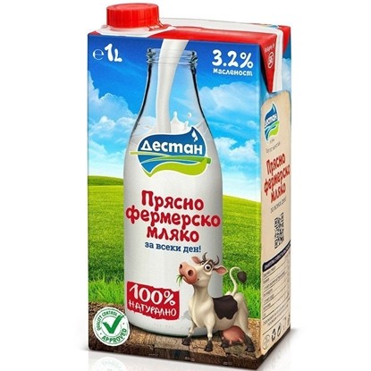 Снимка на ПРЯСНО ФЕРМЕРСКО МЛЯКО 3.2% ДЕСТАН *12БР.