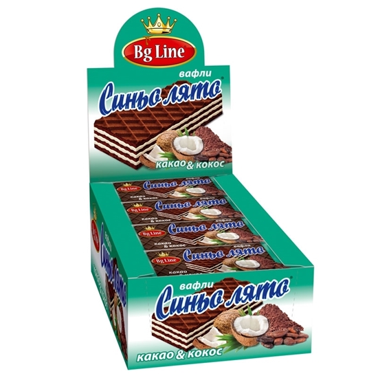 Снимка на ВАФЛА СИНЬО ЛЯТО 60ГР.*16БР. КАКАО И КОКОС