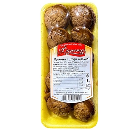Снимка на ОРЕХОВКИ С ТОФИ КАРАМЕЛ 200ГР.*18БР. ЖАНЕТА