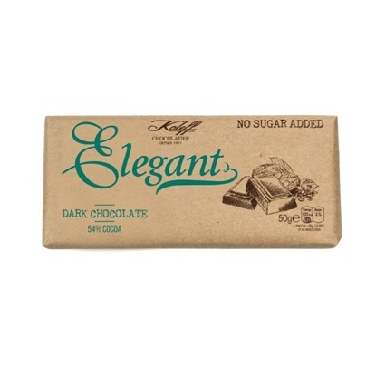 Снимка на НАТУРАЛЕН ШОКОЛАД БЕЗ ЗАХАР ELEGANT 50ГР.*10БР./ПРЕВОДИ/