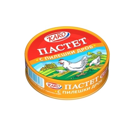 Снимка на ПАСТЕТ КАРО С ПИЛЕШКИ ДРОБ 300ГР.*24БР.