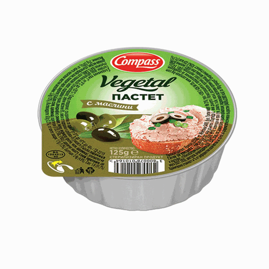 Снимка на ПАСТЕТ КОМПАС 125ГР.  ВЕДЖИТЪЛ С МАСЛИНИ