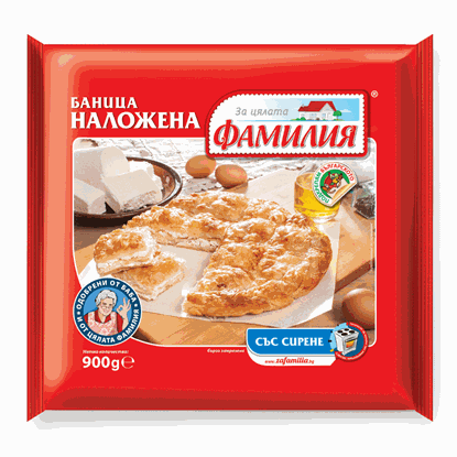 Снимка на НАЛОЖЕНА БАНИЦА ФАМИЛИЯ СЪС СИРЕНЕ 900ГР.*10БР.