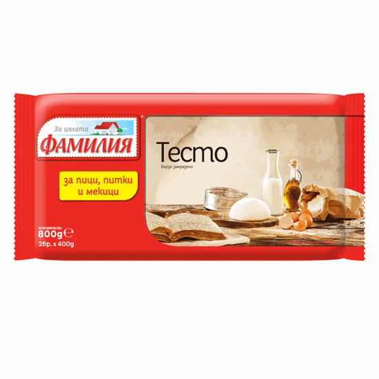Снимка на ФАМИЛИЯ ТЕСТО ЗА ПИЦИ,ПИТКИ И МЕКИЦИ 800ГР.*10БР.
