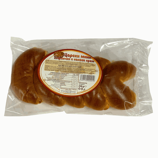 Снимка на ЦАРСКИ КИФЛИЧКИ С КАКАОВ КРЕМ 250ГР.*12БР. /СРОК 30ДНИ/