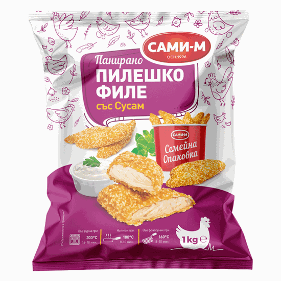 Снимка на ПАНИРАНО ПИЛЕШКО ФИЛЕ СЪС СУСАМ 1КГ.*12БР. САМИ-М