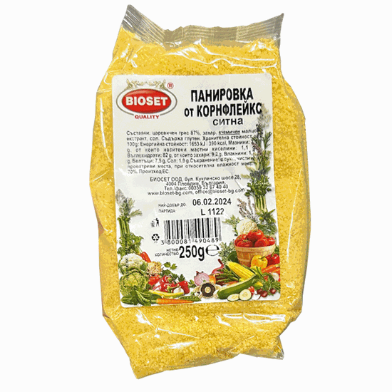 Снимка на КОРНФЛЕЙКСОВА ПАНИРОВКА СИТНА 250ГР.*14БР. БИОСЕТ