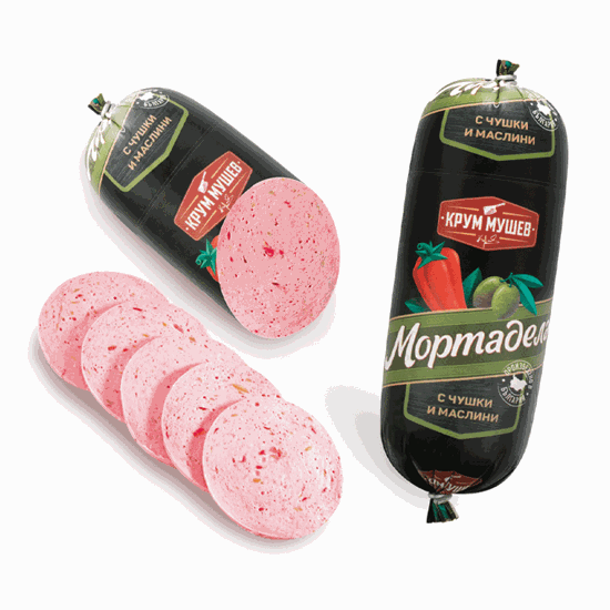 Снимка на МОРТАДЕЛА С ЧУШКИ И МАСЛИНИ 750ГР. КРУМ МУШЕВ - ЦЕНА ЗА БР.