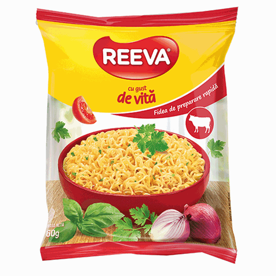 Снимка на СПАГЕТИ REEVA /РОЛТОН/ С ТЕЛЕШКО 60ГР.*60БР.