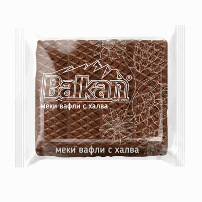 Снимка на МЕКА ВАФЛА С ХАЛВА 200ГР.*10БР. БАЛКАН - ЦЕНА ЗА БР.