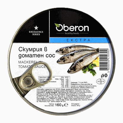 Снимка на СКУМРИЯ В ДОМАТЕН СОС 160ГР.*30БР. ОБЕРОН