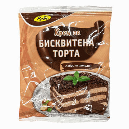 Снимка на КРЕМ ЗА БИСКВИТЕНА ТОРТА ШОКОЛАД 60ГР.*10БР. РУБО