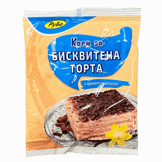 Снимка на КРЕМ ЗА БИСКВИТЕНА ТОРТА ВАНИЛИЯ 60ГР.*10БР. РУБО