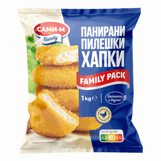 Снимка на ПАНИРАНИ ПИЛЕШКИ ХАПКИ FAMILY PACK 1КГ.*6БР. САМИ-М