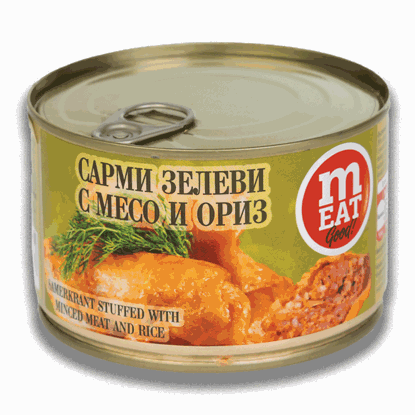Снимка на ЗЕЛЕВИ САРМИ С МЕСО И ОРИЗ 410ГР.*12БР. МАРАЙДА