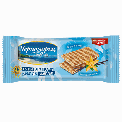 Снимка на ОБИКНОВЕНИ ВАФЛИ ЧЕРНОМОРЕЦ *24БР. С КРЕМ ВАНИЛИЯ