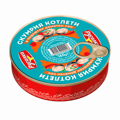 Снимка на СКУМРИЯ В ПОДЛЮТЕН ДОМАТЕН СОС 160ГР.*32БР.РУСАЛКА