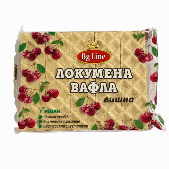 Снимка на ЛОКУМЕНИ ВАФЛИ ВИШНА  200ГР.*10БР. БГ ЛАЙН