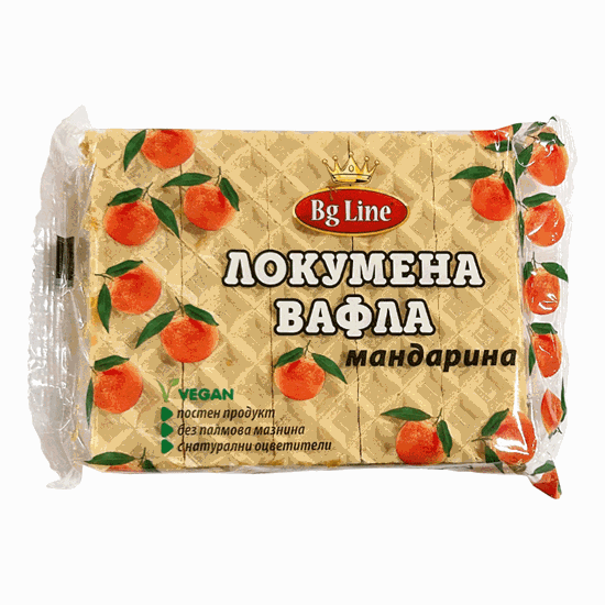 Снимка на ЛОКУМЕНИ ВАФЛИ МАНДАРИНА 200ГР.*10БР. БГ ЛАЙН