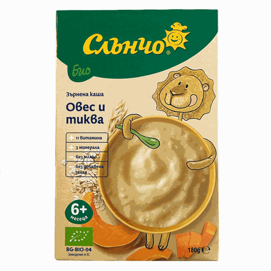 Снимка на КАША СЛЪНЧО ОВЕС И ТИКВА 180ГР.*24БР.