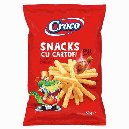 Снимка на СНАКС КАРТОФЕН КРОКО С ПИЛЕ 50ГР.*14БР.