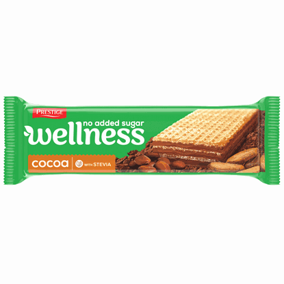 Снимка на КАКАОВА ВАФЛА БЕЗ ЗАХАР WELLNES 25ГР.*18БР. ПРЕСТИЖ