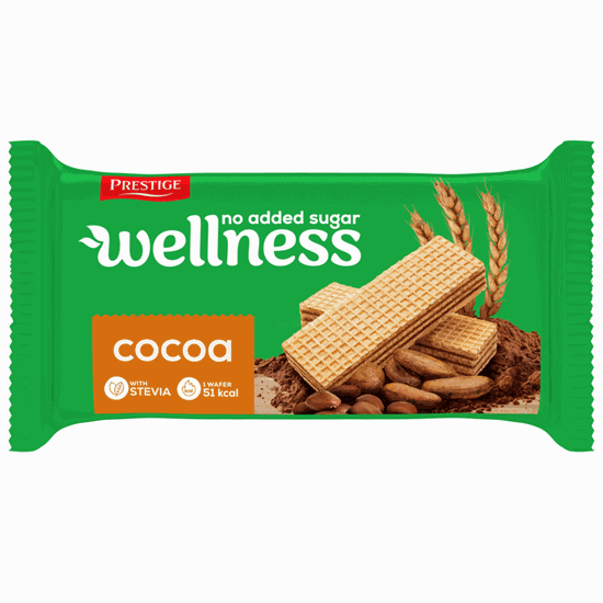 Снимка на ВАФЛИ С КАКАО БЕЗ ЗАХАР WELLNES 125ГР.*10БР. ПРЕСТИЖ