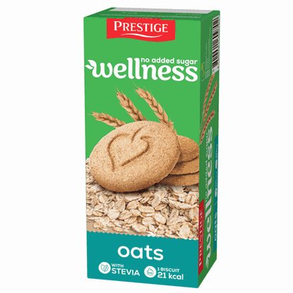 Снимка на БИСКВИТИ БЕЗ ЗАХАР ОВЕС WELLNES 102ГР.*18БР. ПРЕСТИЖ