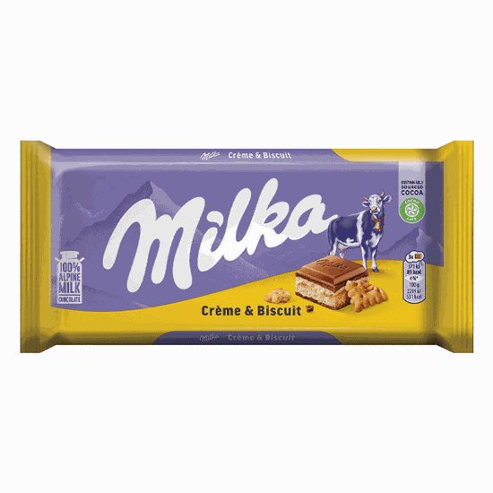 Picture of ШОКОЛАД МИЛКА 100ГР.*18БР. КРЕМ И БИСКВИТКА